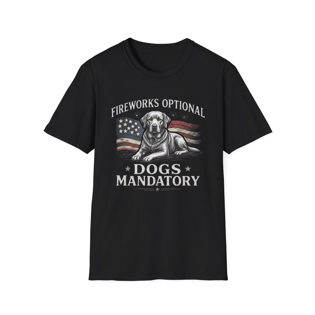 Fireworks Optional Dogs Mandatory Labrador T-Shirt