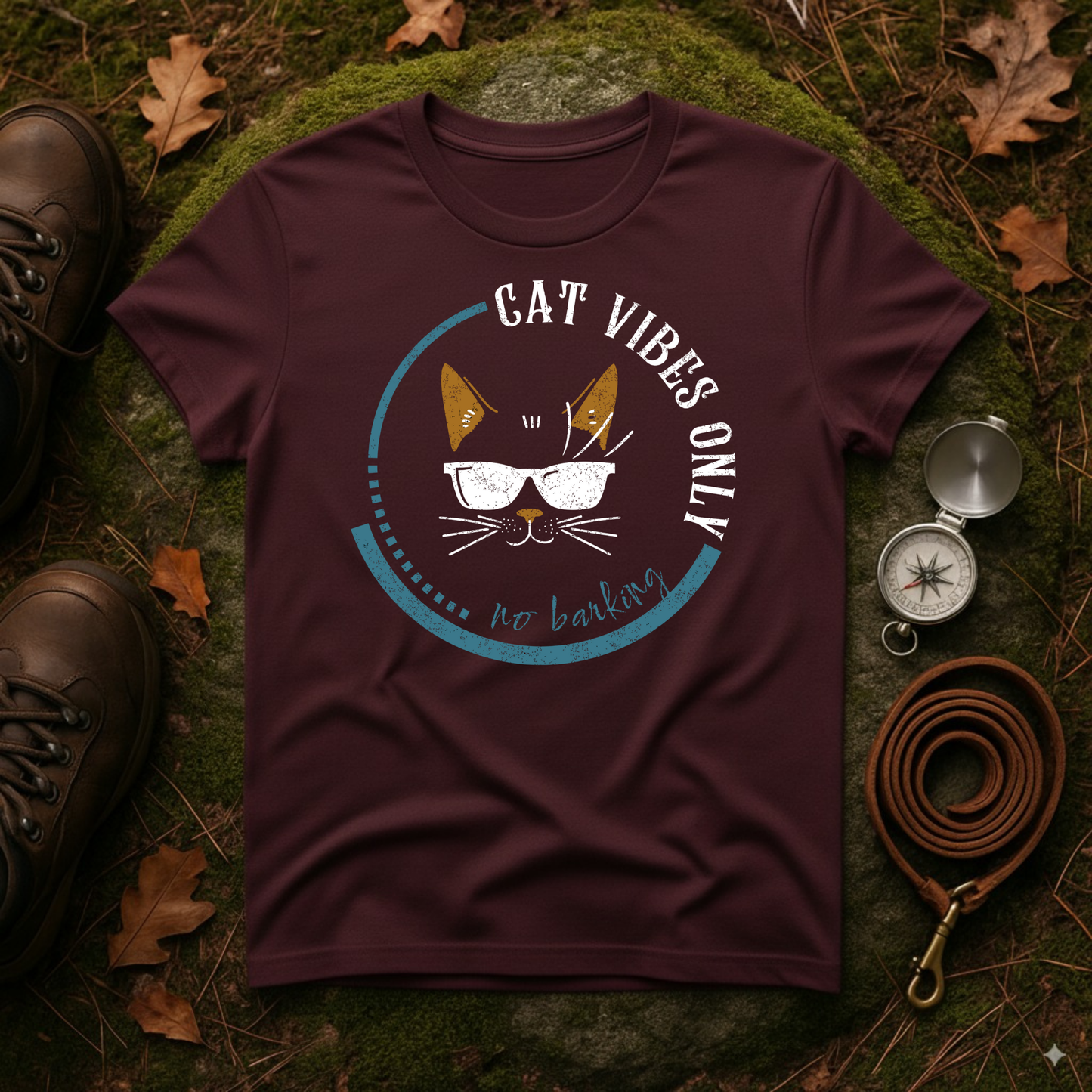 Cat Vibes Only Tee – Funny Cat Lover Shirt, No Barking