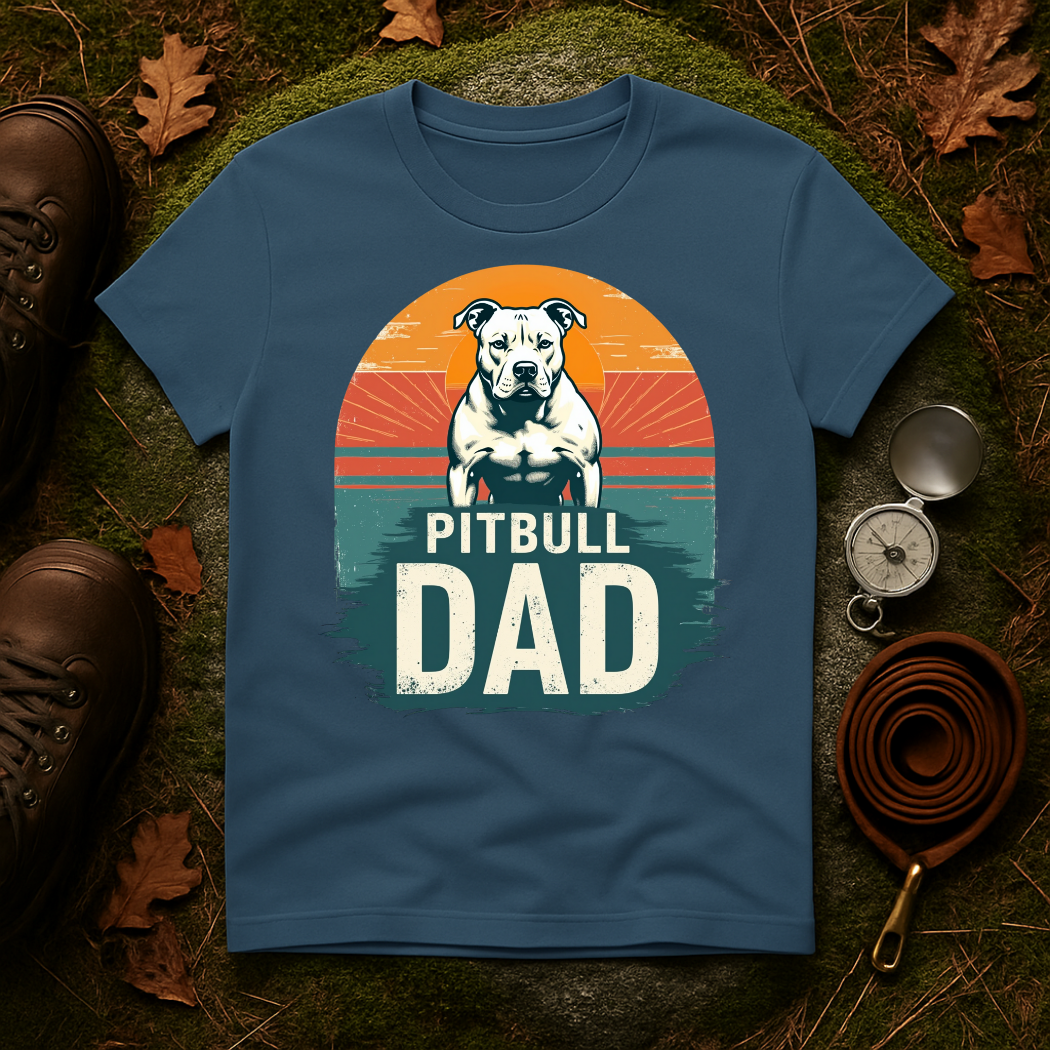 Vintage Pitbull Dad T-Shirt