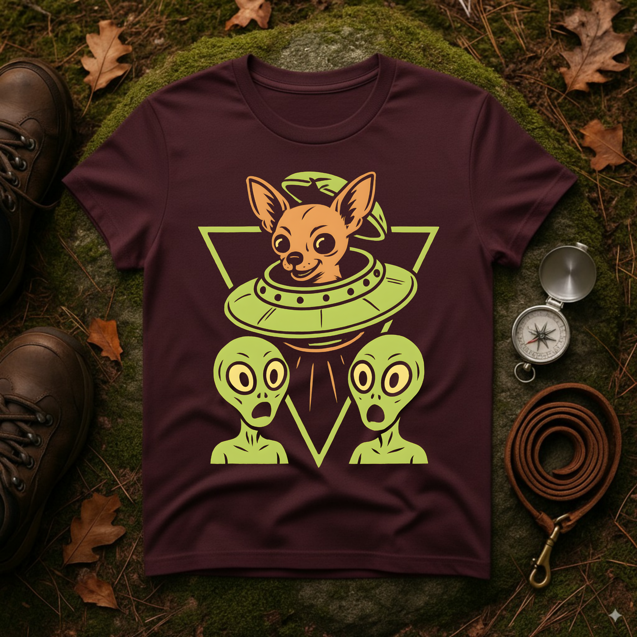 Alien Chihuahua UFO T-Shirt