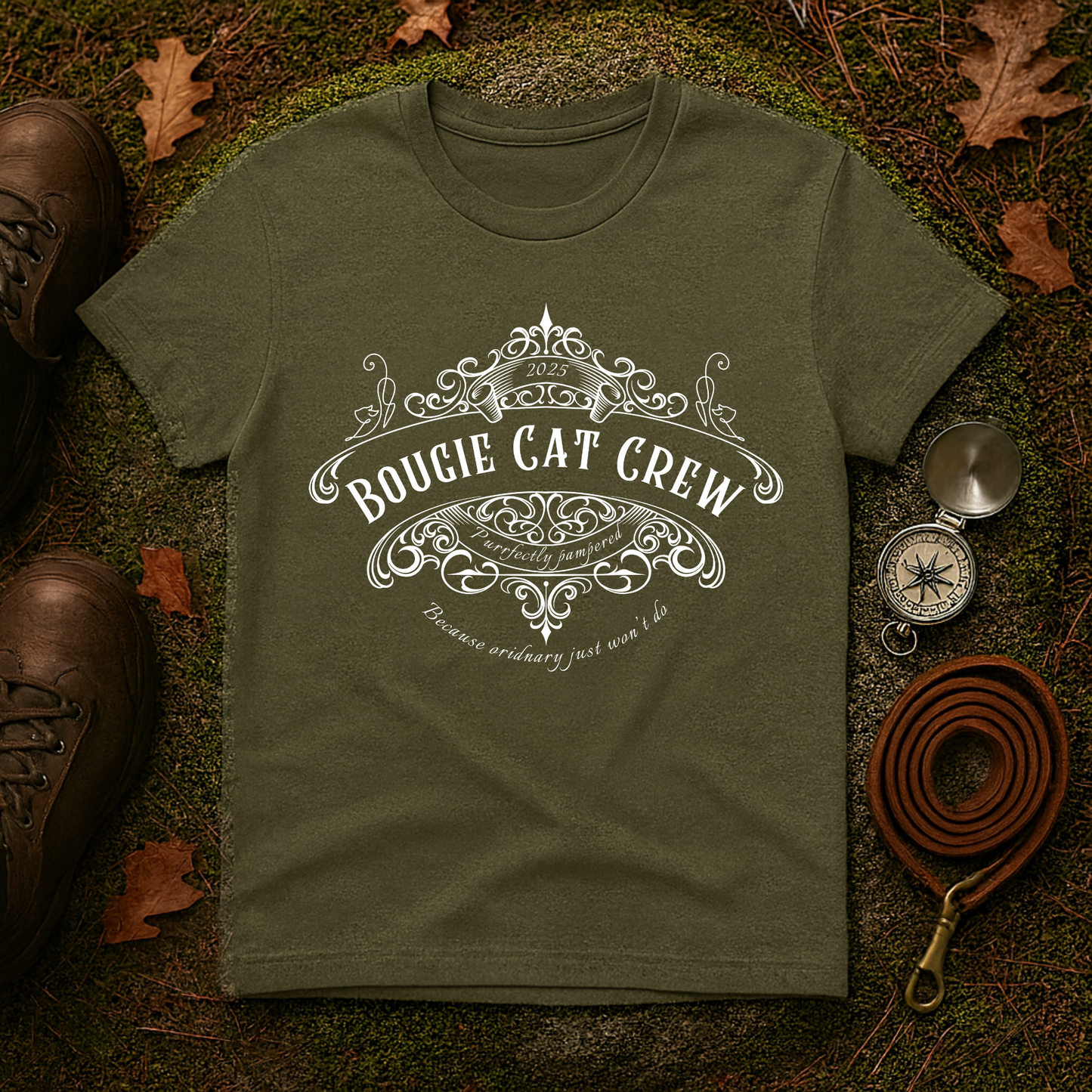 Bougie Cat Crew Tee – Purrfectly Pampered Cat Shirt