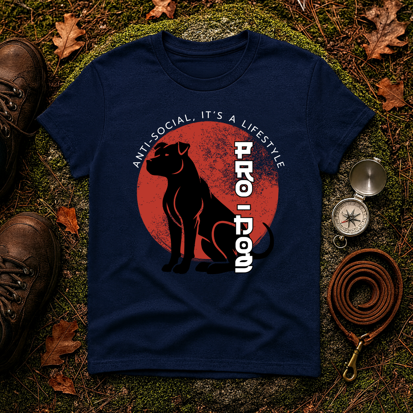 Anti-Social Pro-Dog Lifestyle Tee – Bold Pit Bull Silhouette