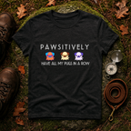 Pawsitively All My Pugs in a Row T-Shirt