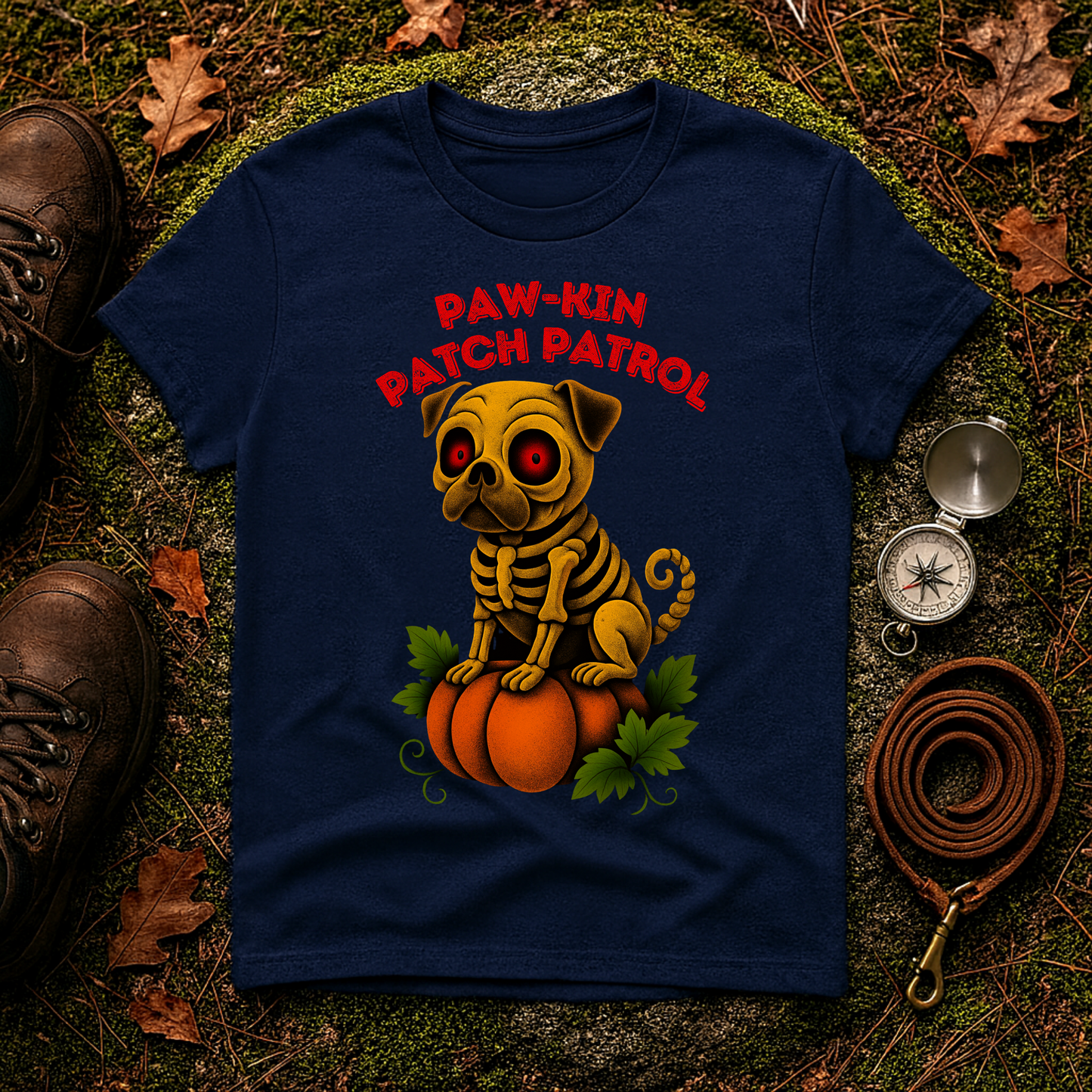 Paw-kin Patch Patrol Pug Halloween Dog Lover T-Shirt