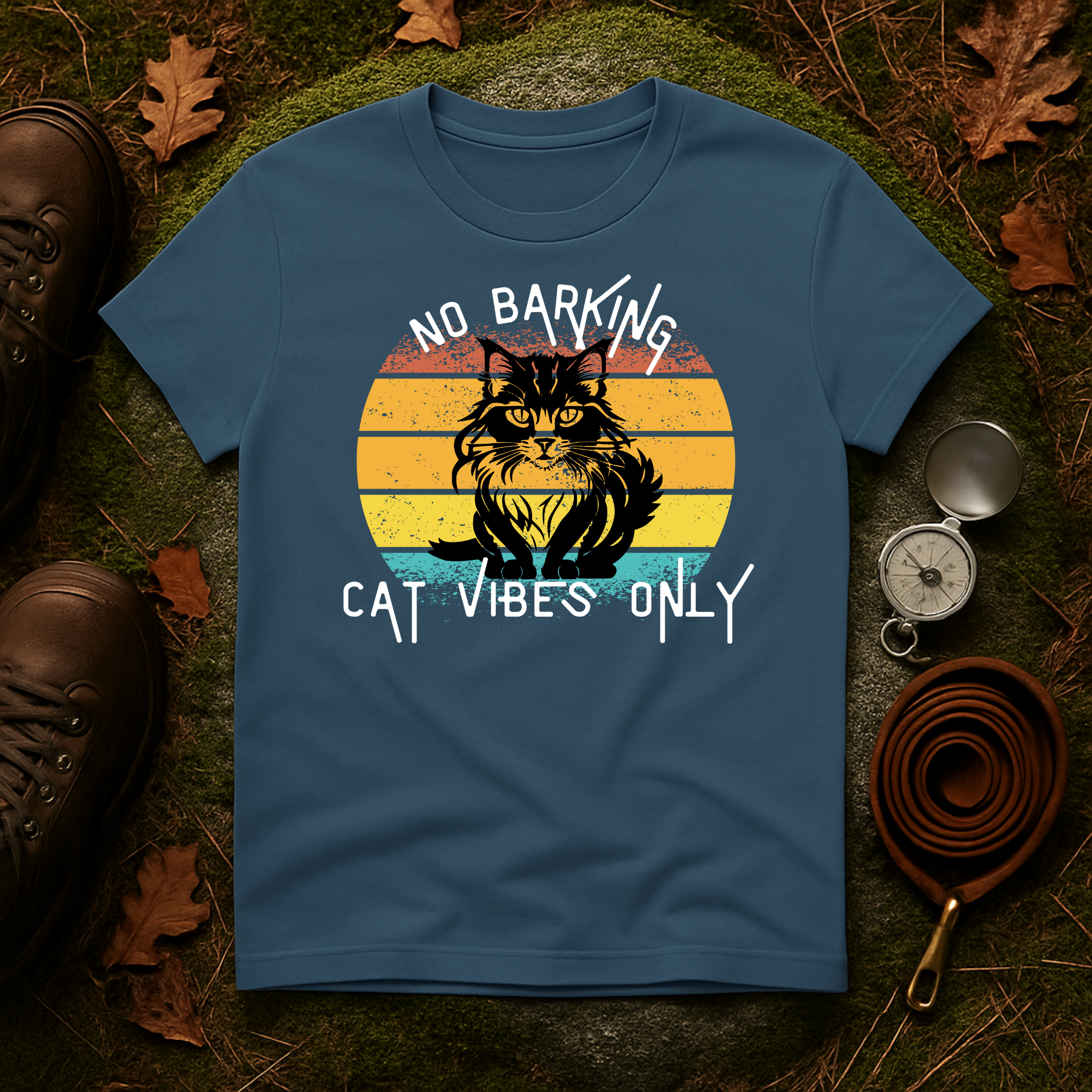 Cat Vibes Only Retro T-Shirt