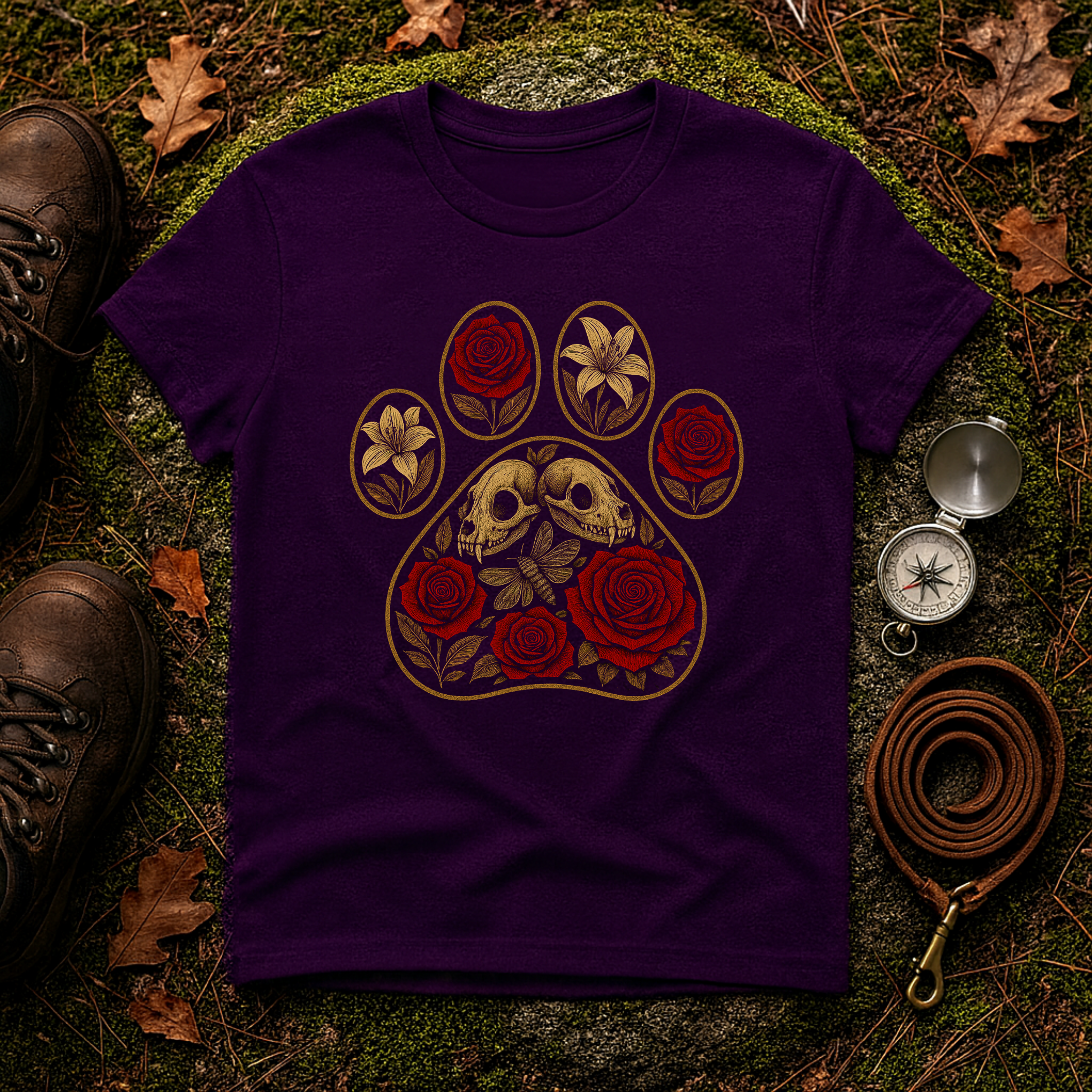 Gothic Paw Print T-Shirt