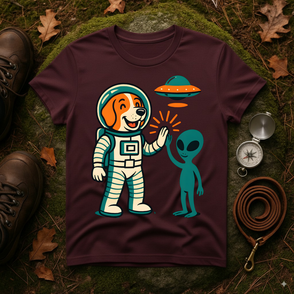 Alien High Five Dog T-Shirt