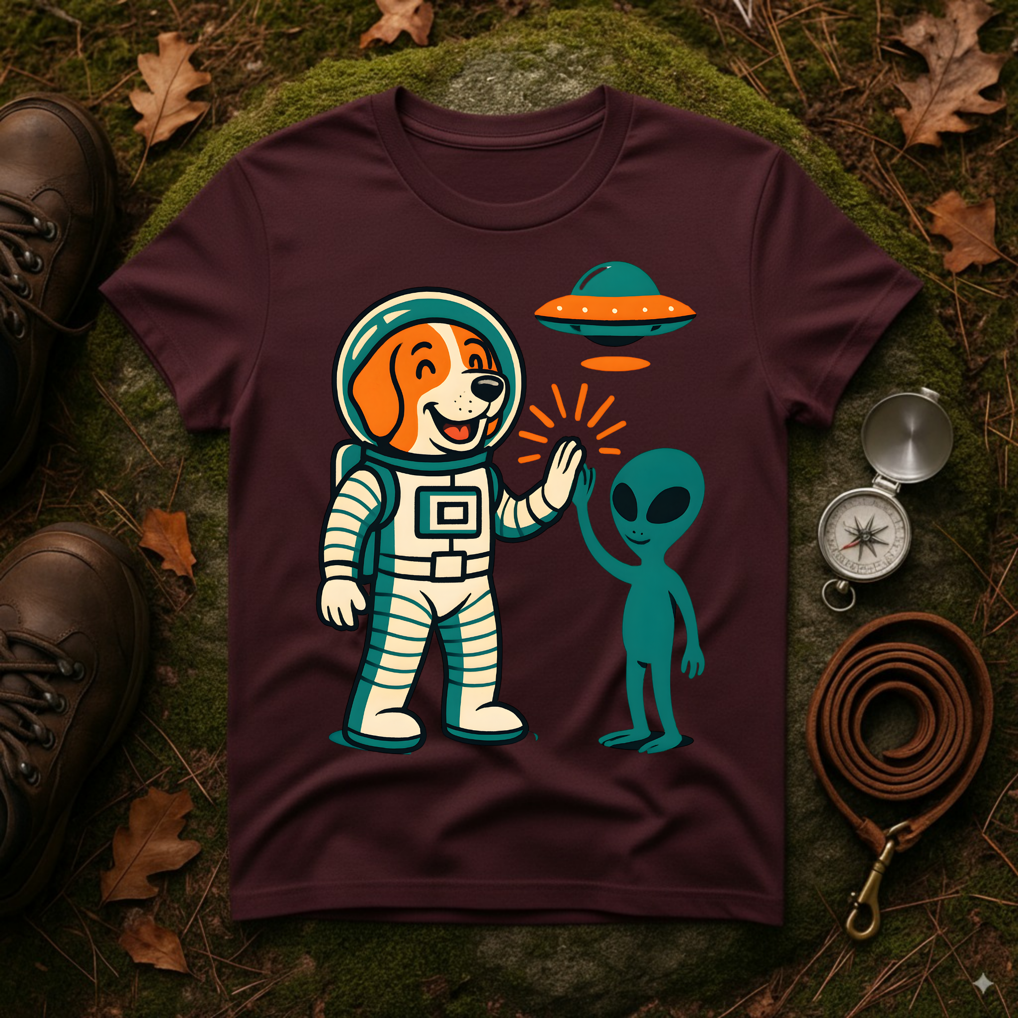 Alien High Five Dog T-Shirt