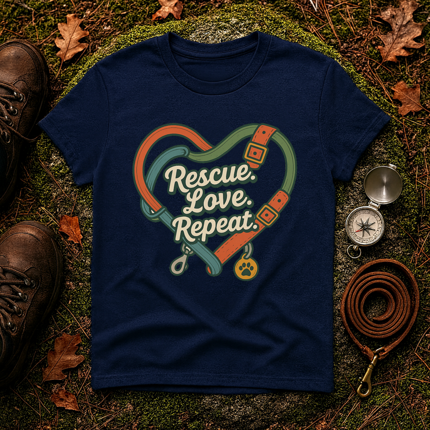 Rescue Love Repeat Tee – Adopt Don't Shop Shirt