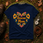 Rescue Mom Floral Heart T-Shirt