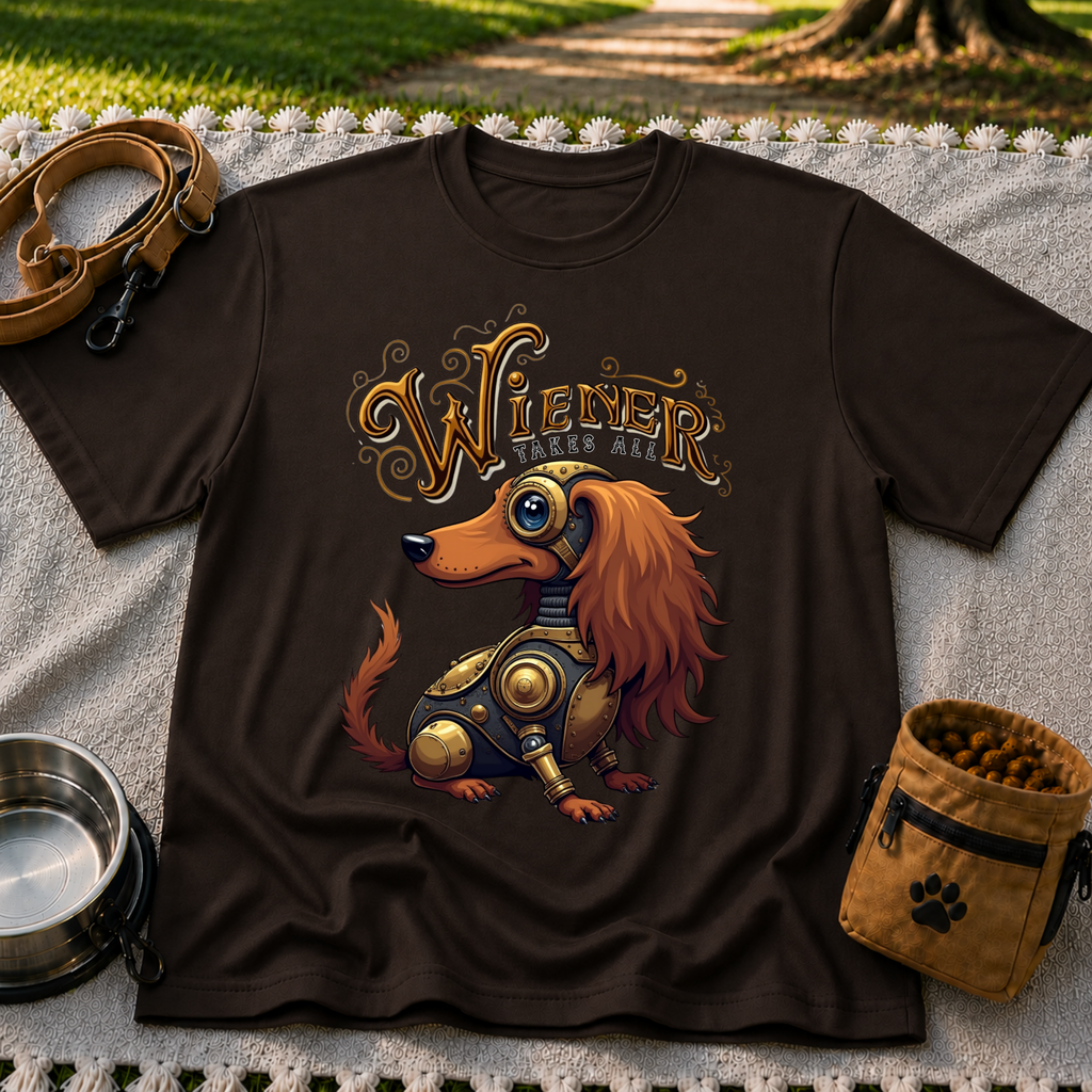 Wiener Takes All Steampunk Dachshund T-Shirt