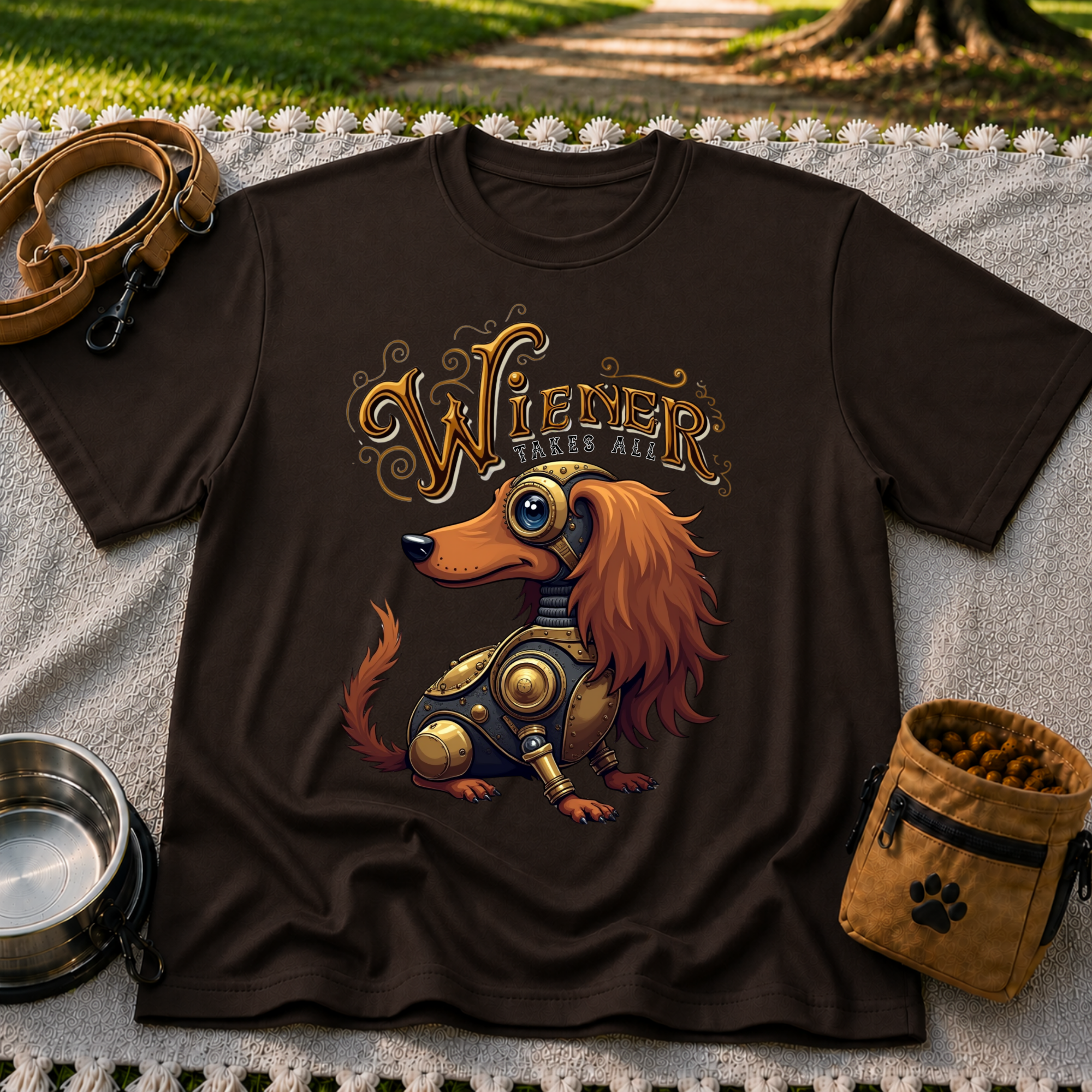 Wiener Takes All Steampunk Dachshund T-Shirt