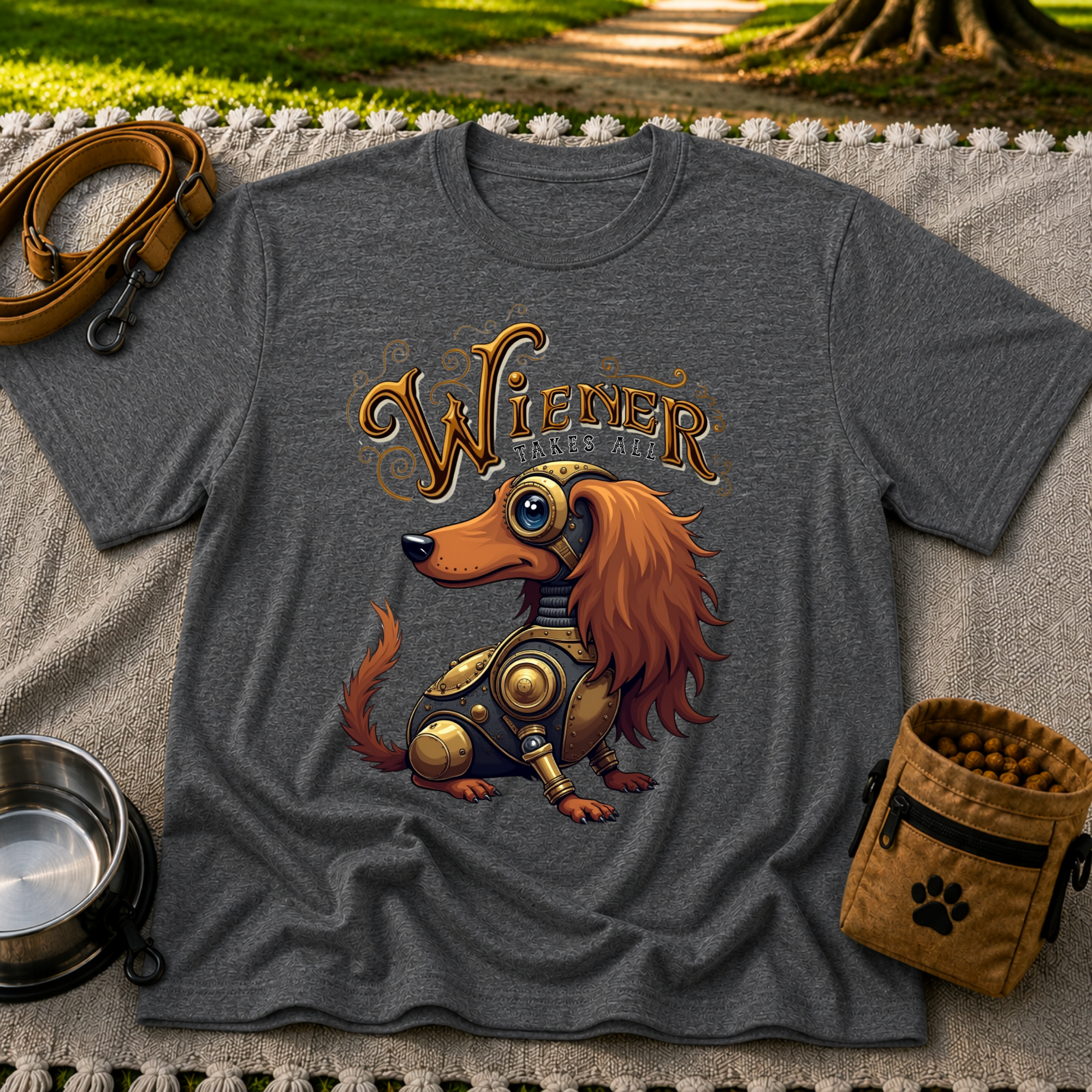Wiener Takes All Steampunk Dachshund T-Shirt