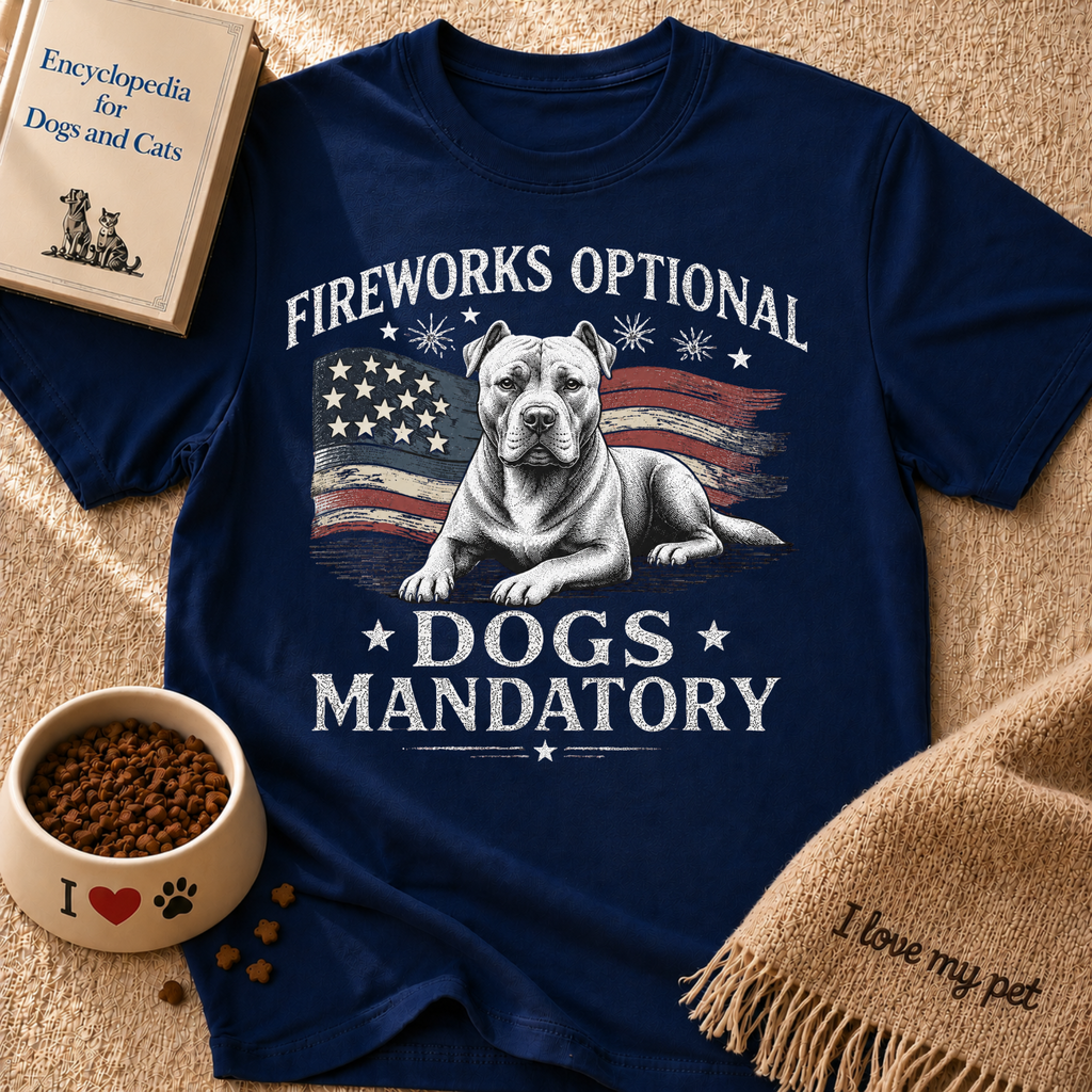Fireworks Optional Dogs Mandatory Pitbull T-Shirt