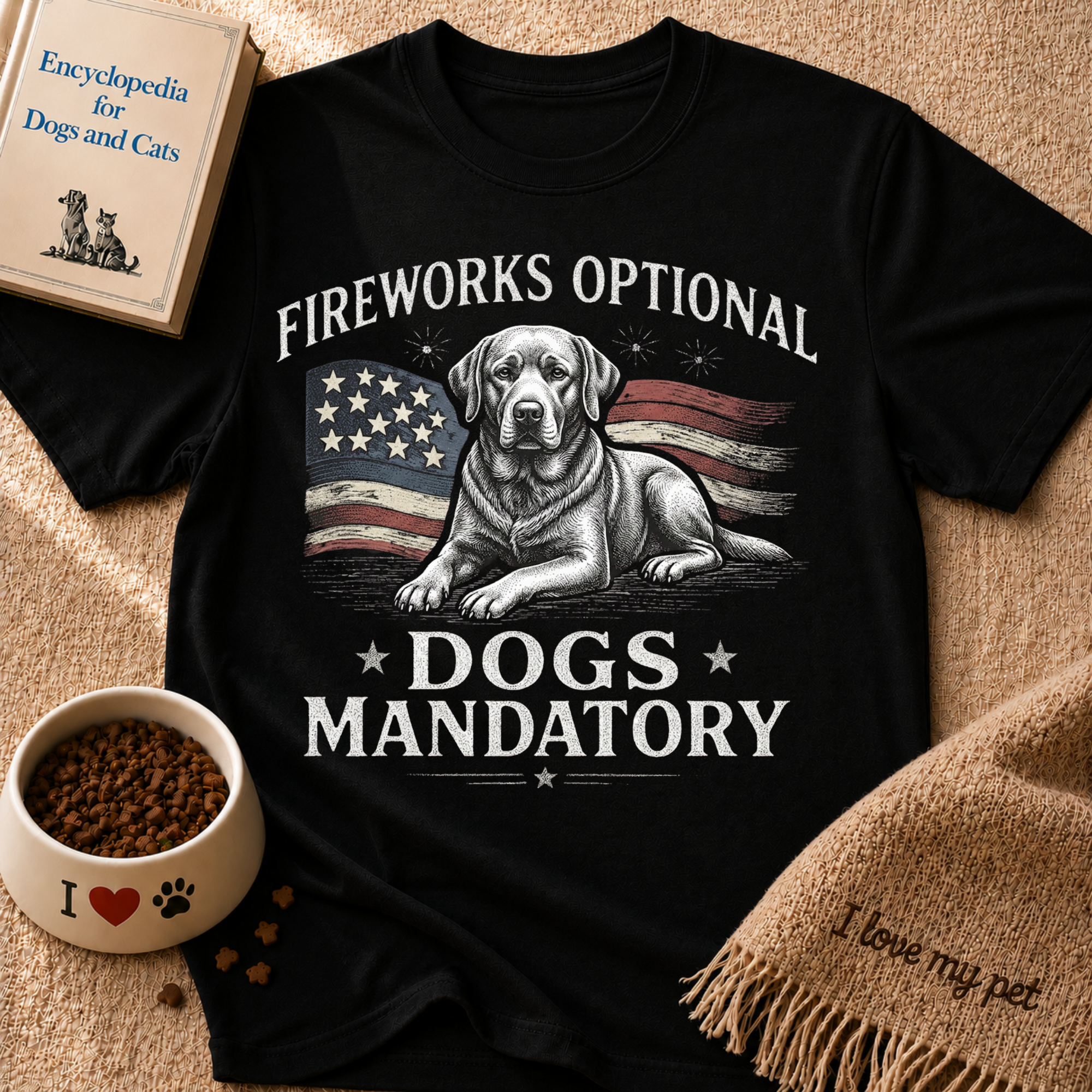 Fireworks Optional Dogs Mandatory Labrador T-Shirt