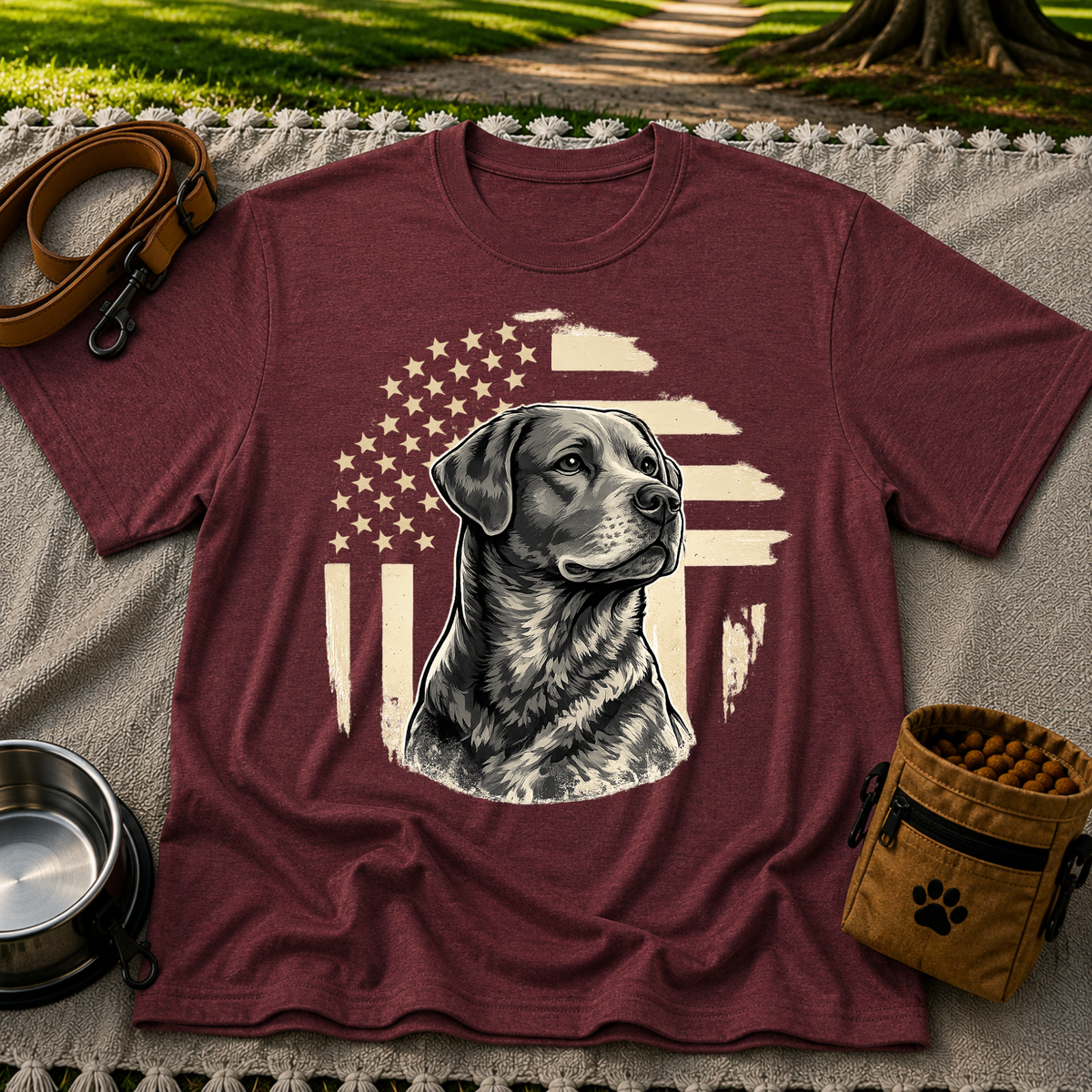 Patriotic Black Lab Dog T-Shirt