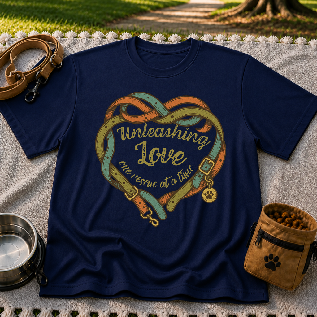 Unleashing Love Rescue Dog T-Shirt