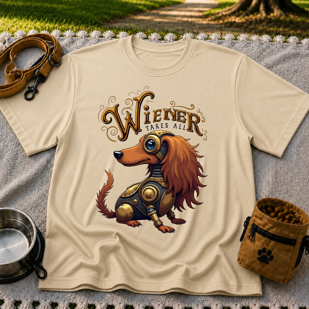 Wiener Takes All Steampunk Dachshund T-Shirt