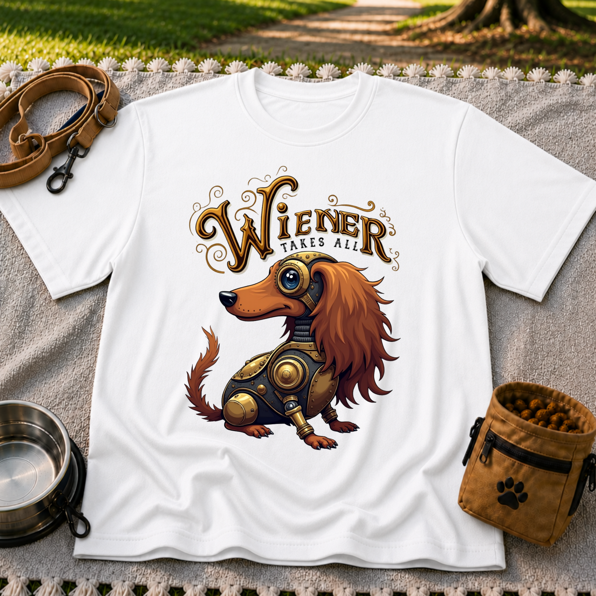 Wiener Takes All Steampunk Dachshund T-Shirt